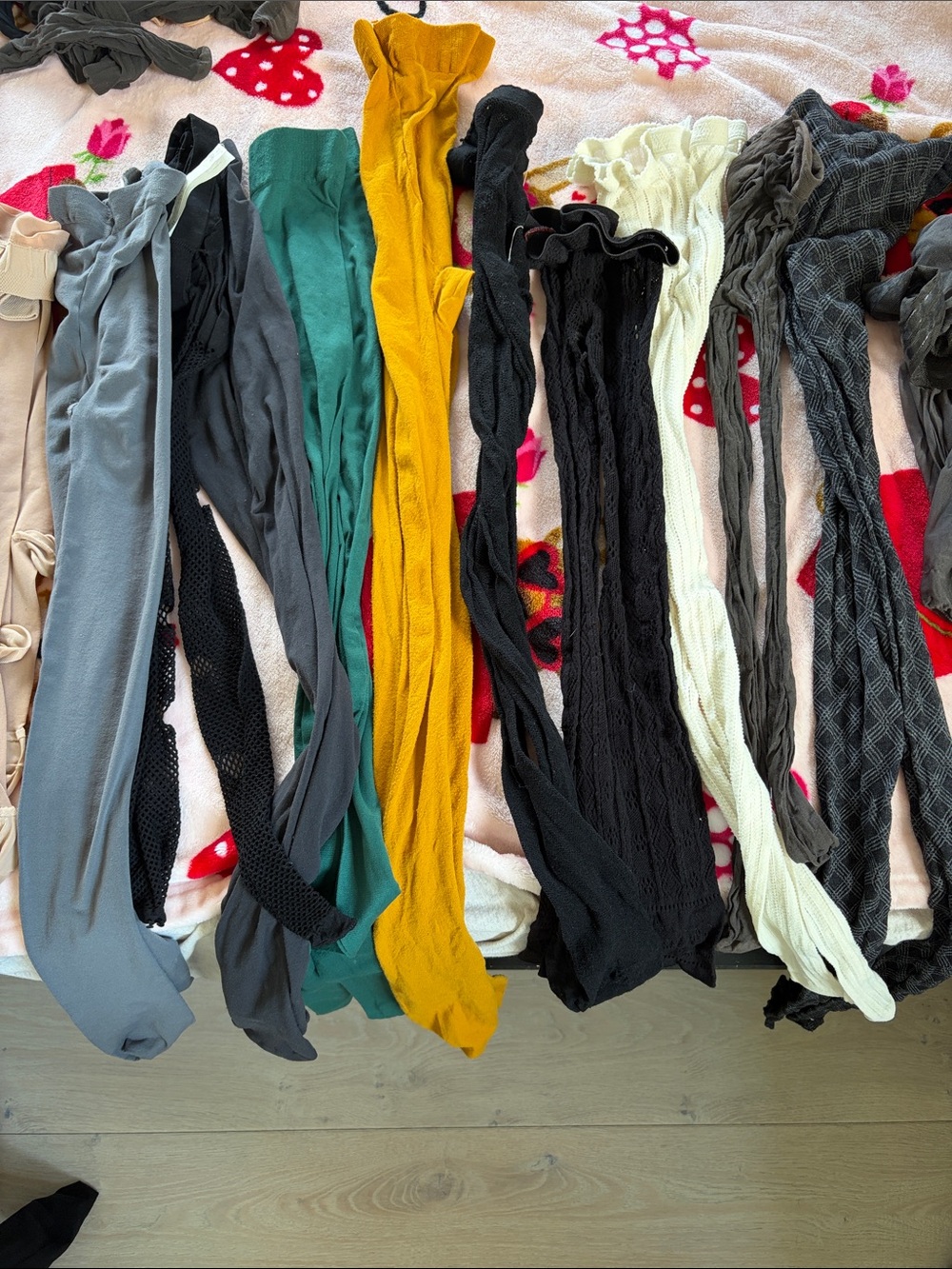 Women’s Mixed Color tights Lot — Black, Mustard, Green, Gray, Cream, More!